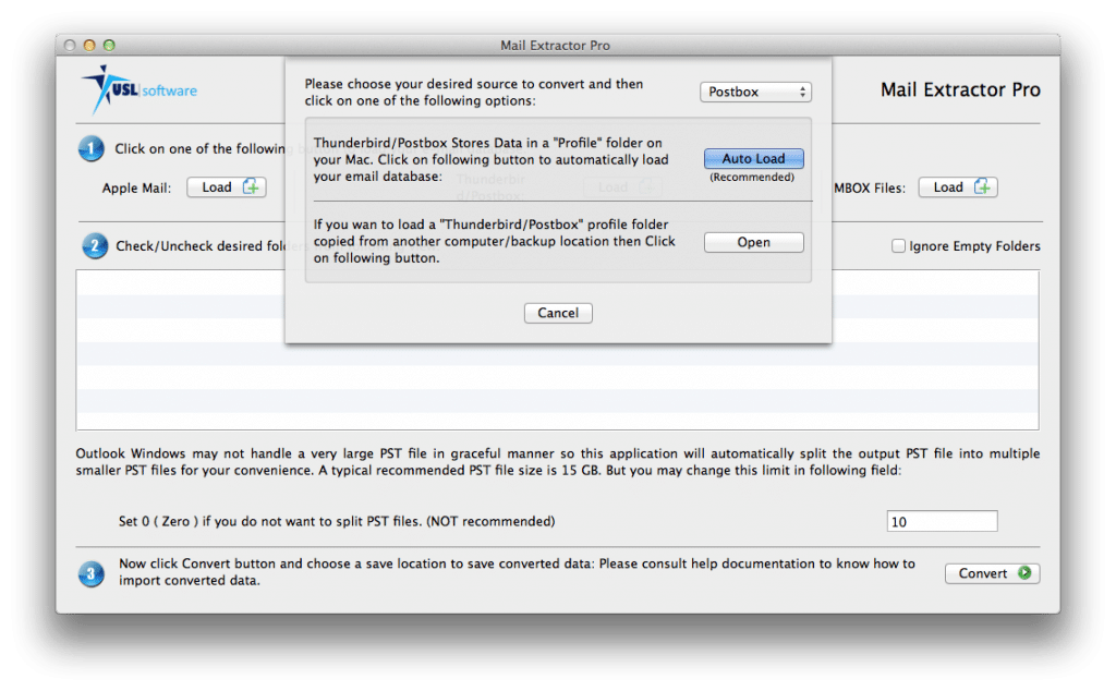 Hoe to convert postbox to pst file format