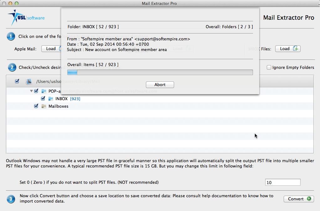 how to convert apple mail to pst using Mail Extractor Pro