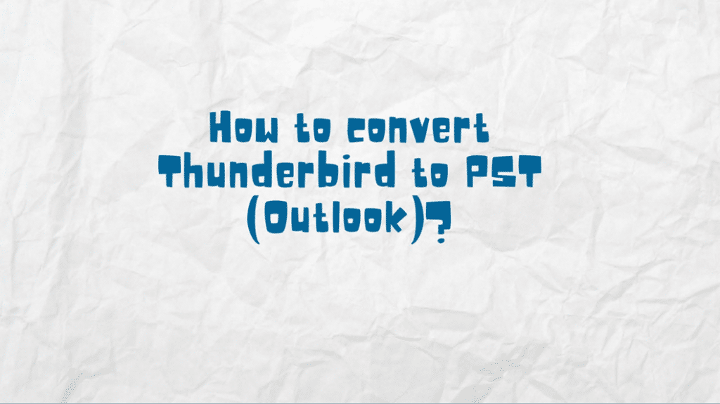 thunderbird export to pst migration