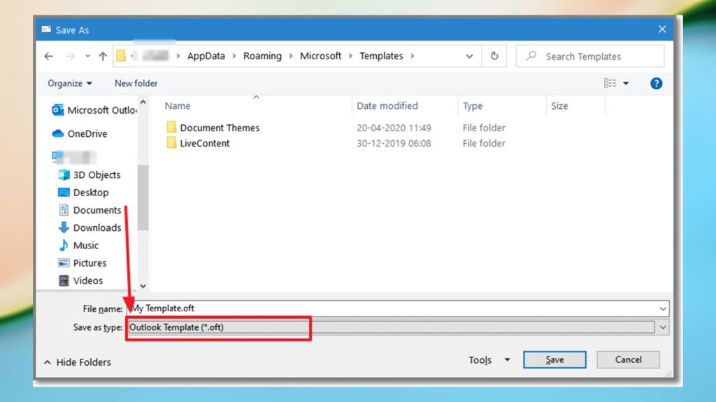 outlook mail template